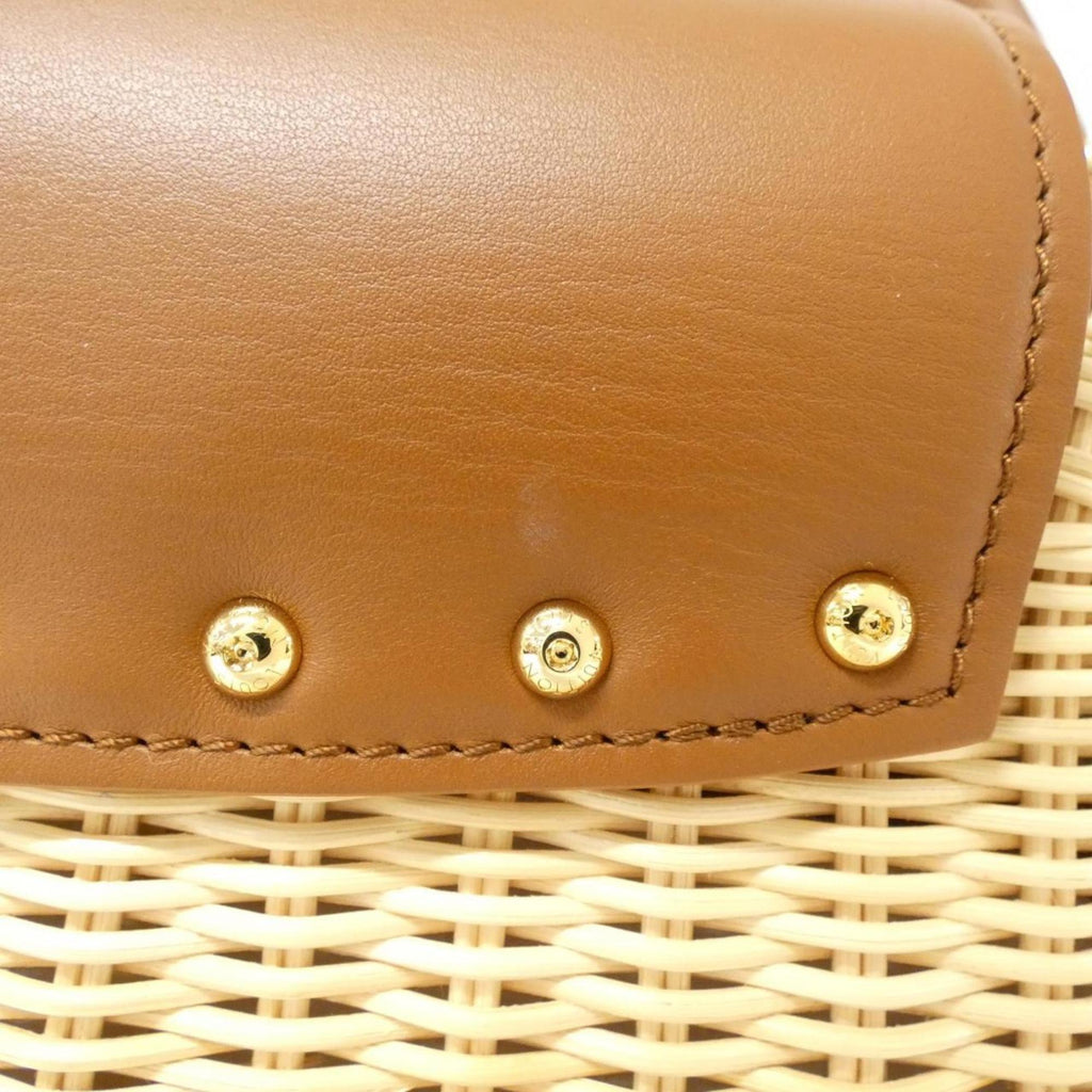 Louis Vuitton Brown Natural Rattan Leather Handbag