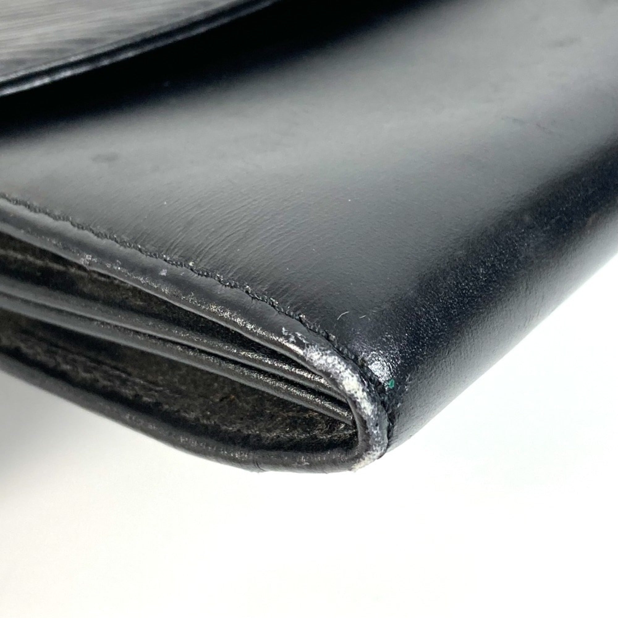 Louis Vuitton Black Leather Clutch Bag