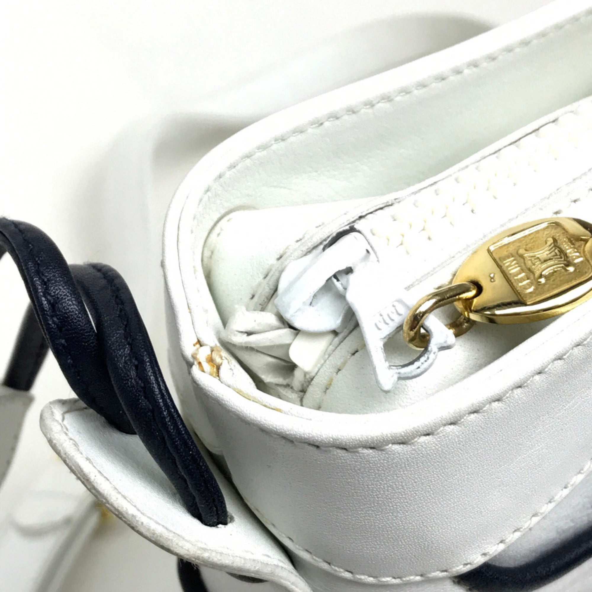 Celine White Leather Shoulder Bag