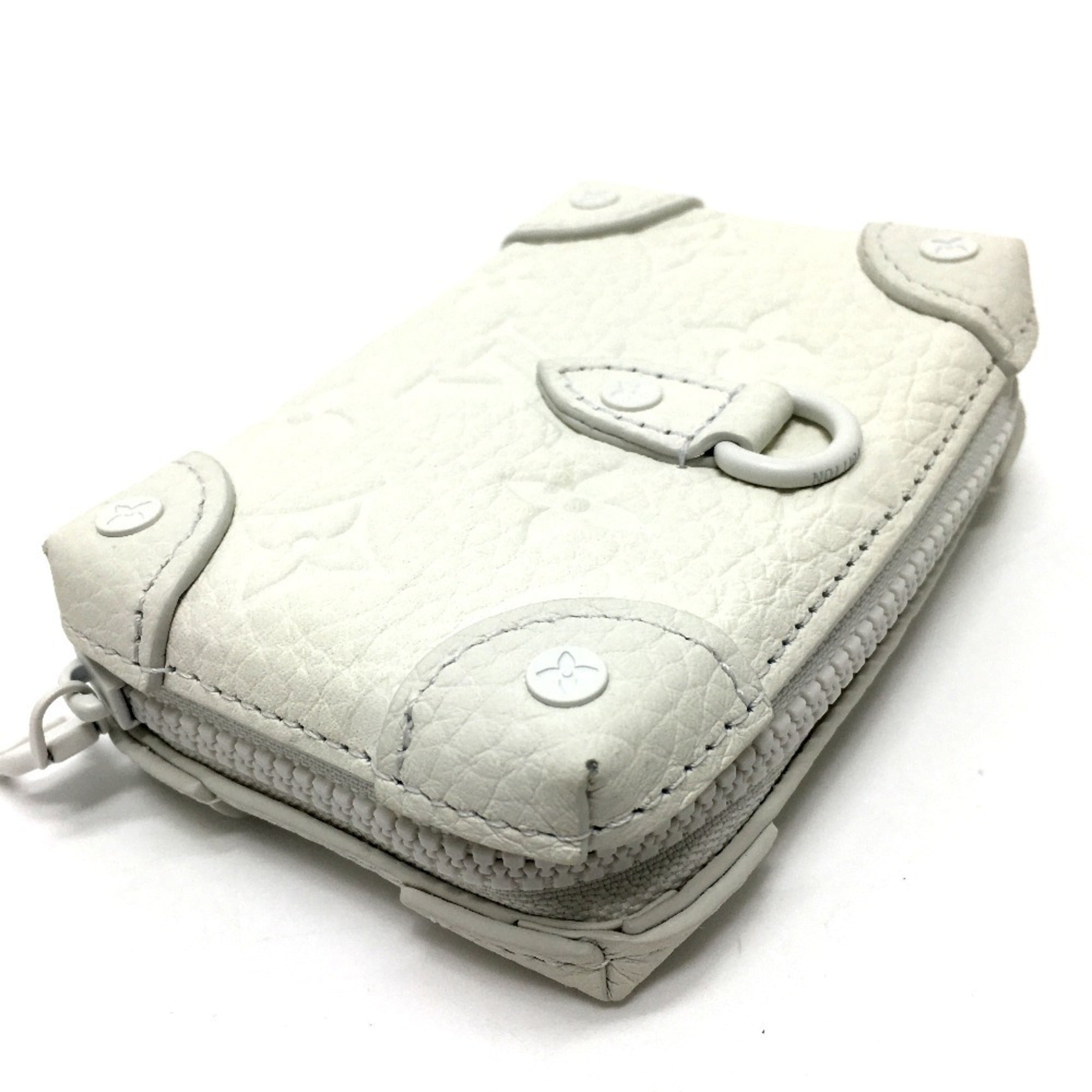 Louis Vuitton Monogram White Leather Coin Purse/Coin Case