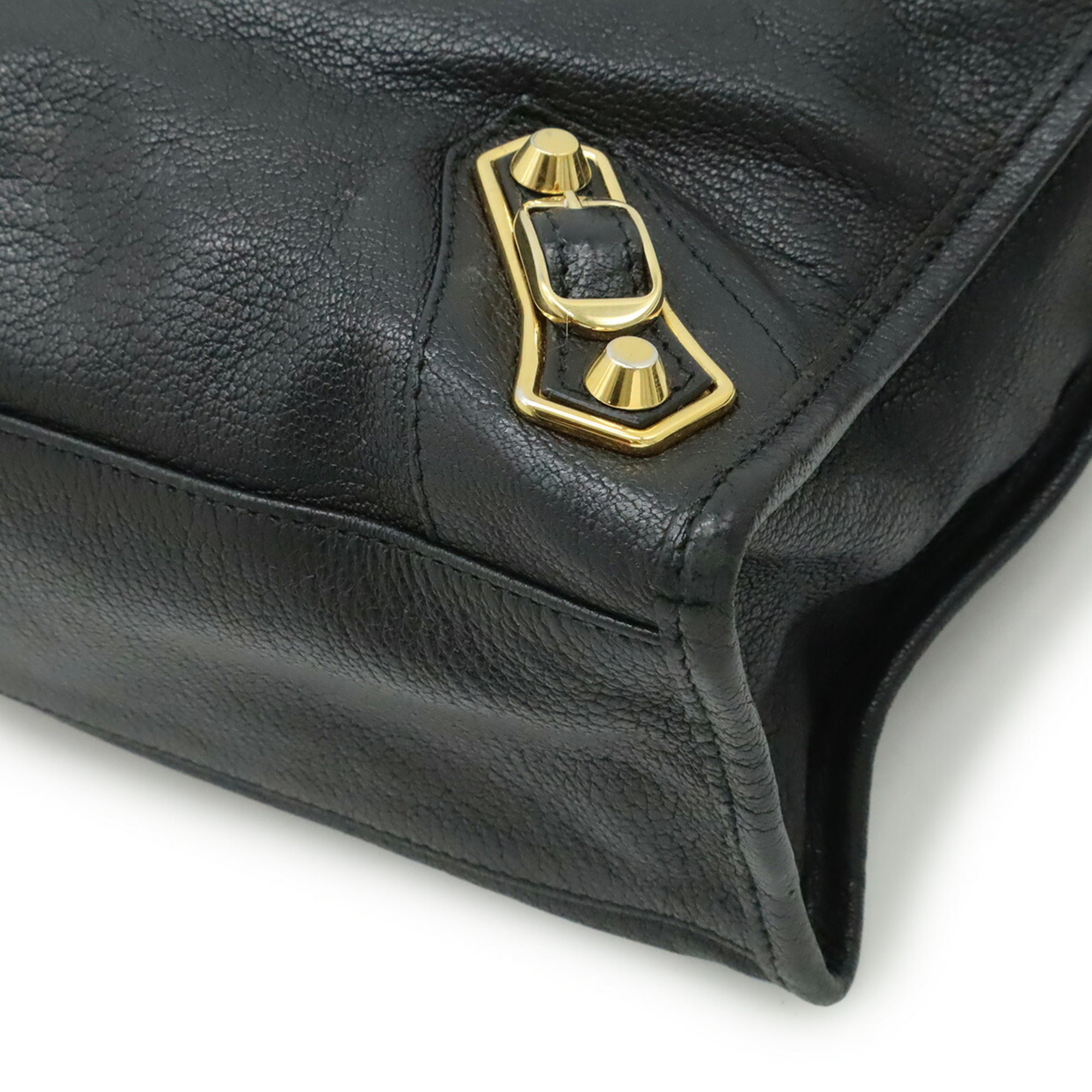 Balenciaga Black Leather Handbag Shoulder