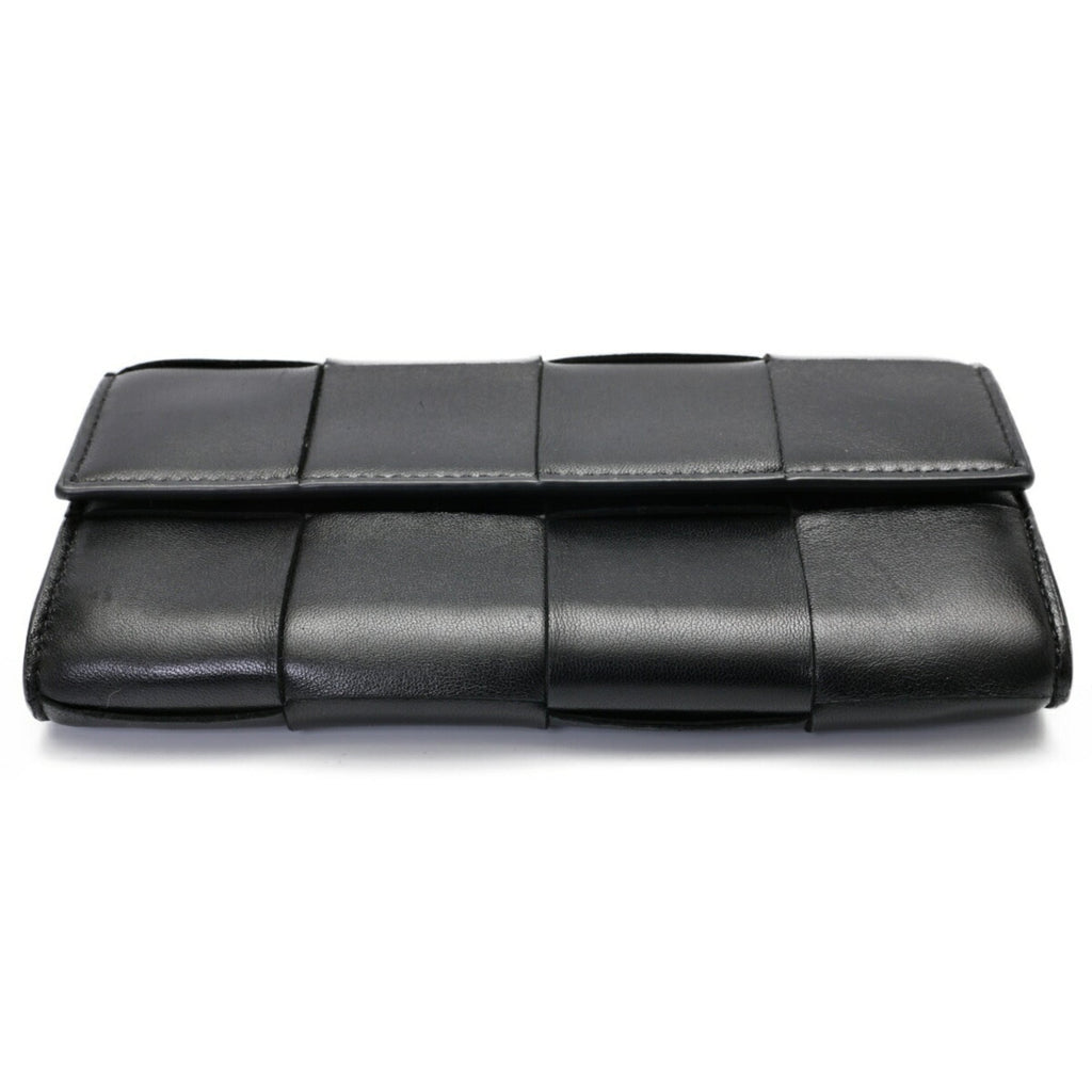 Bottega Veneta Black Leather Long Wallet (Bi-Fold)