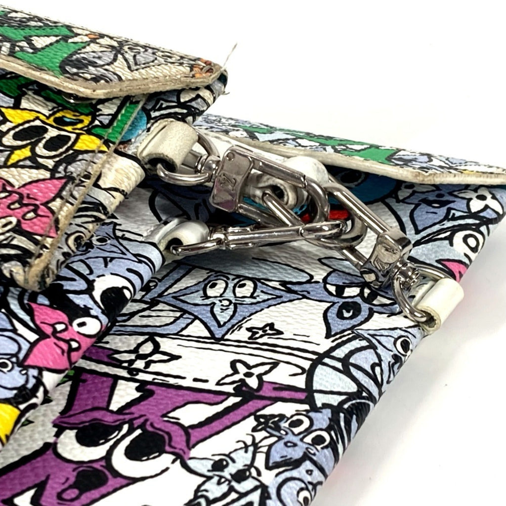 Louis Vuitton Multi-Color Canvas Leather Clutch Bag