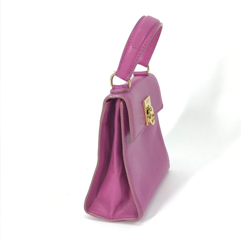 Celine Purple Leather Handbag