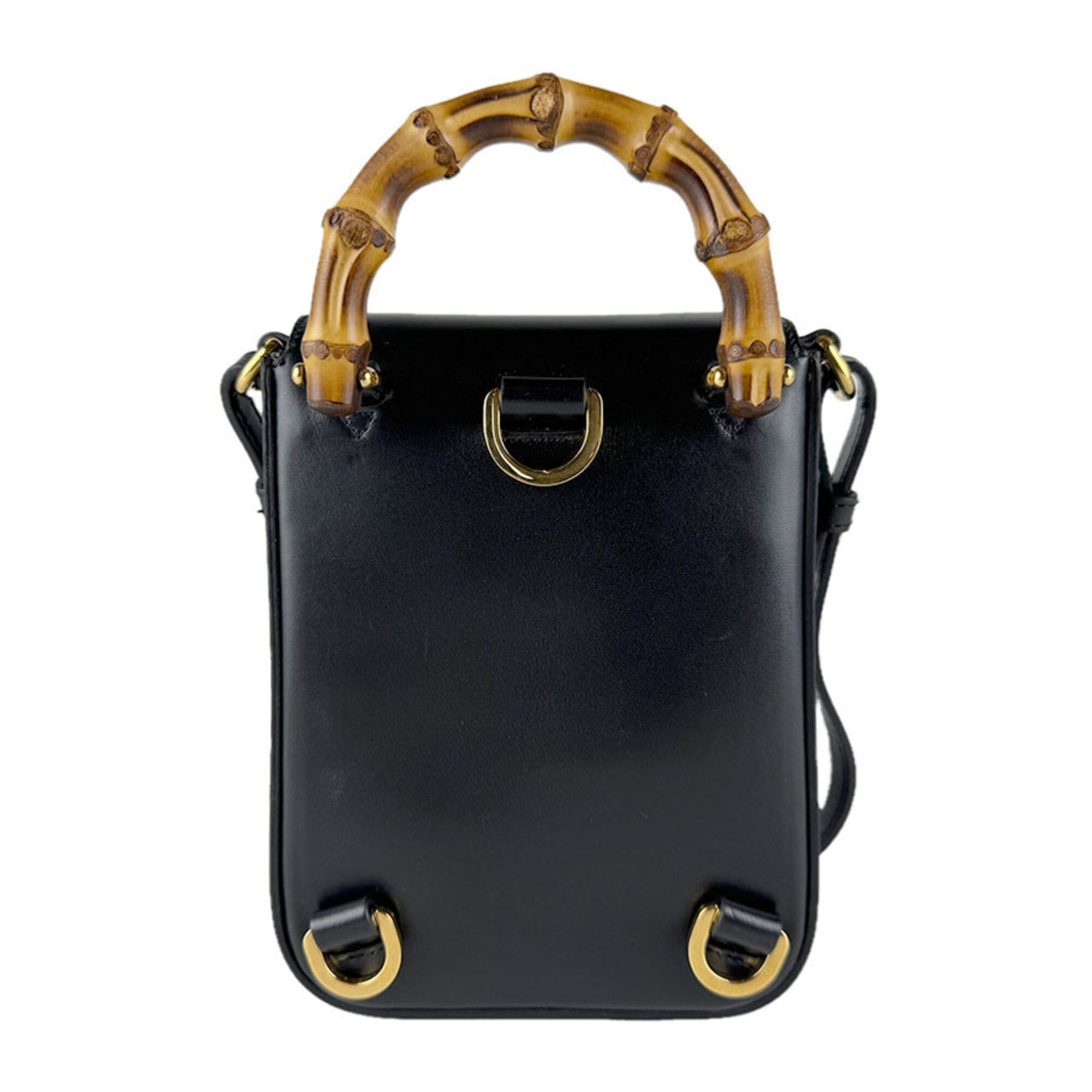 Gucci Black Leather Handbag Shoulder Bag (Pre-Owned)