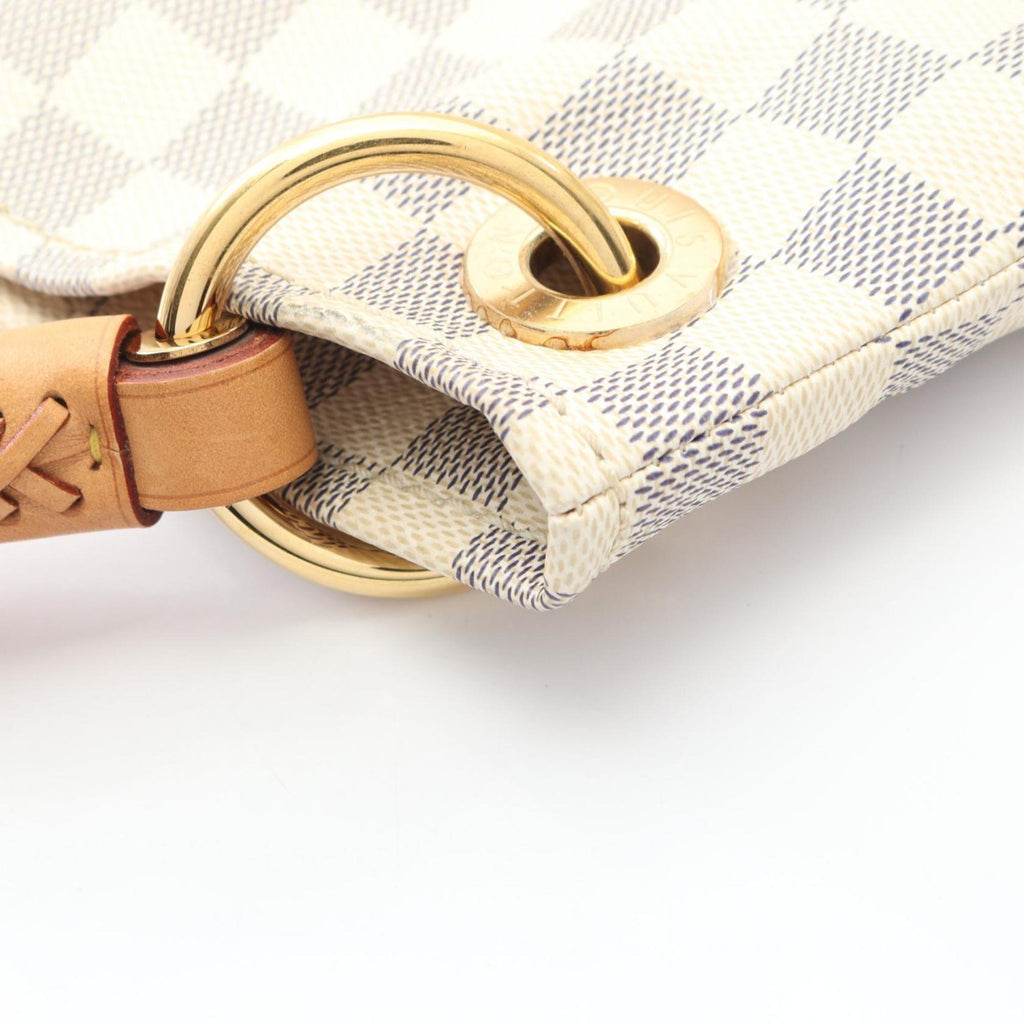 Louis Vuitton White Coated Canvas Leather Shoulder Bag