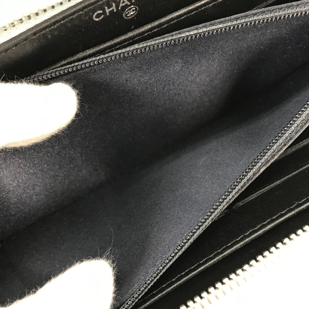 Chanel Black Leather Long Wallet (Bi-Fold)