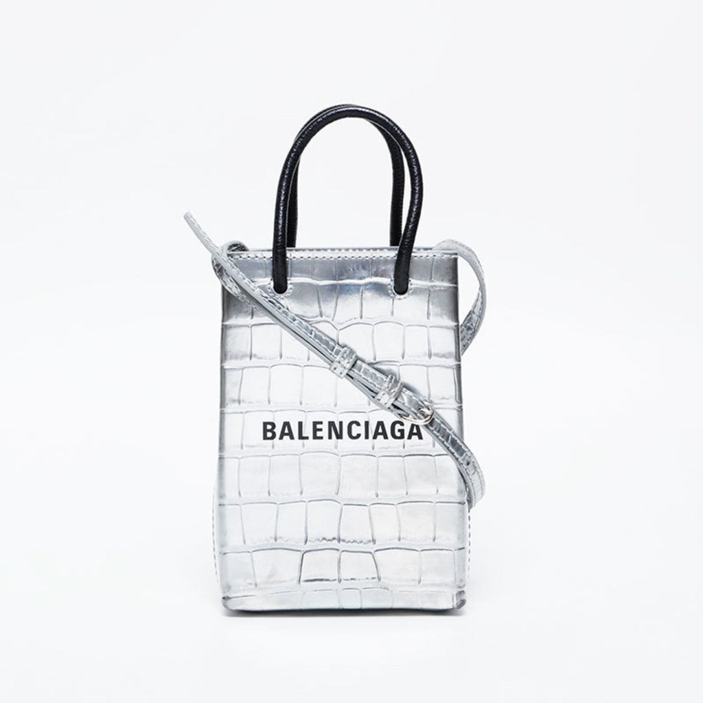 Balenciaga Silver Leather Shoulder