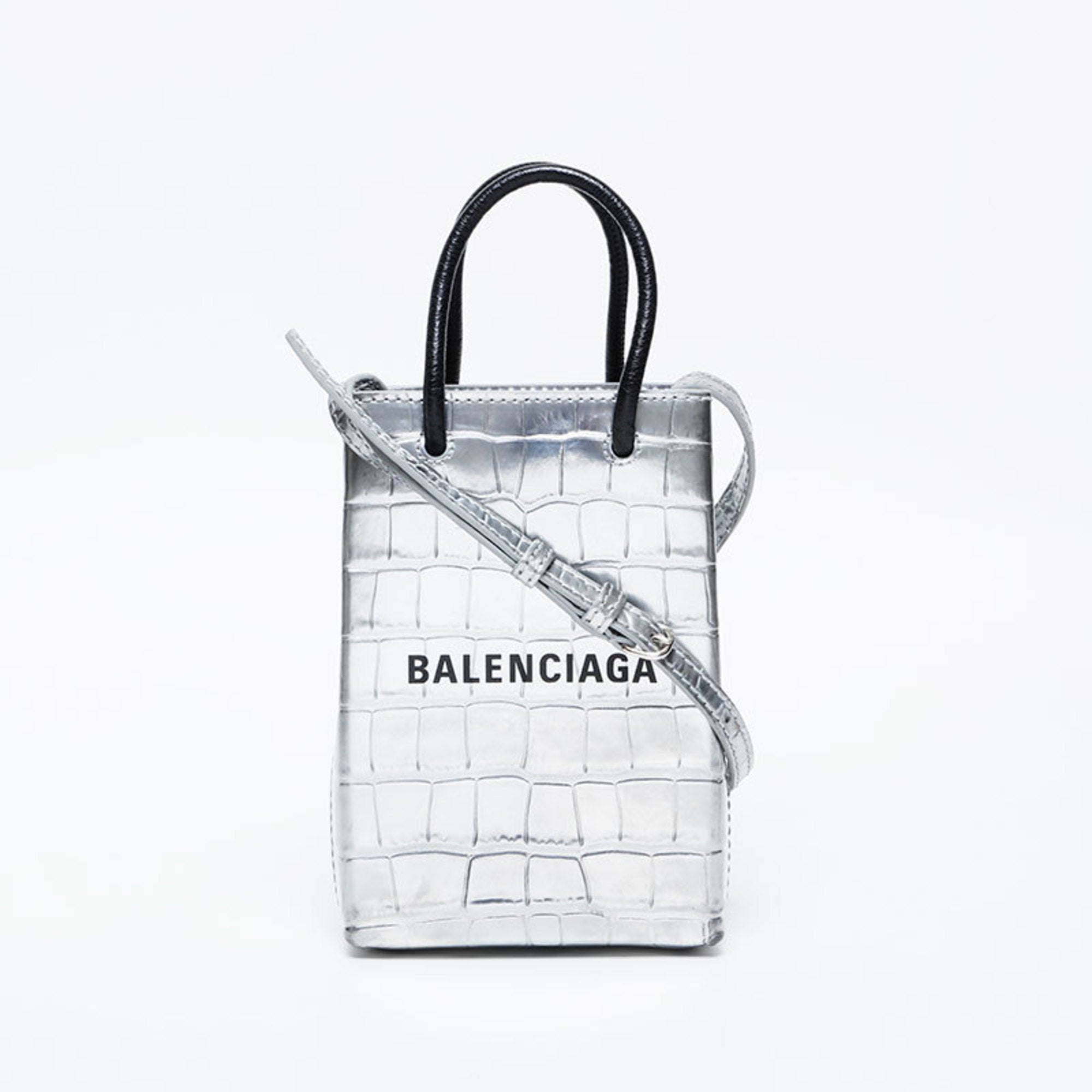 Balenciaga Silver Leather Shoulder