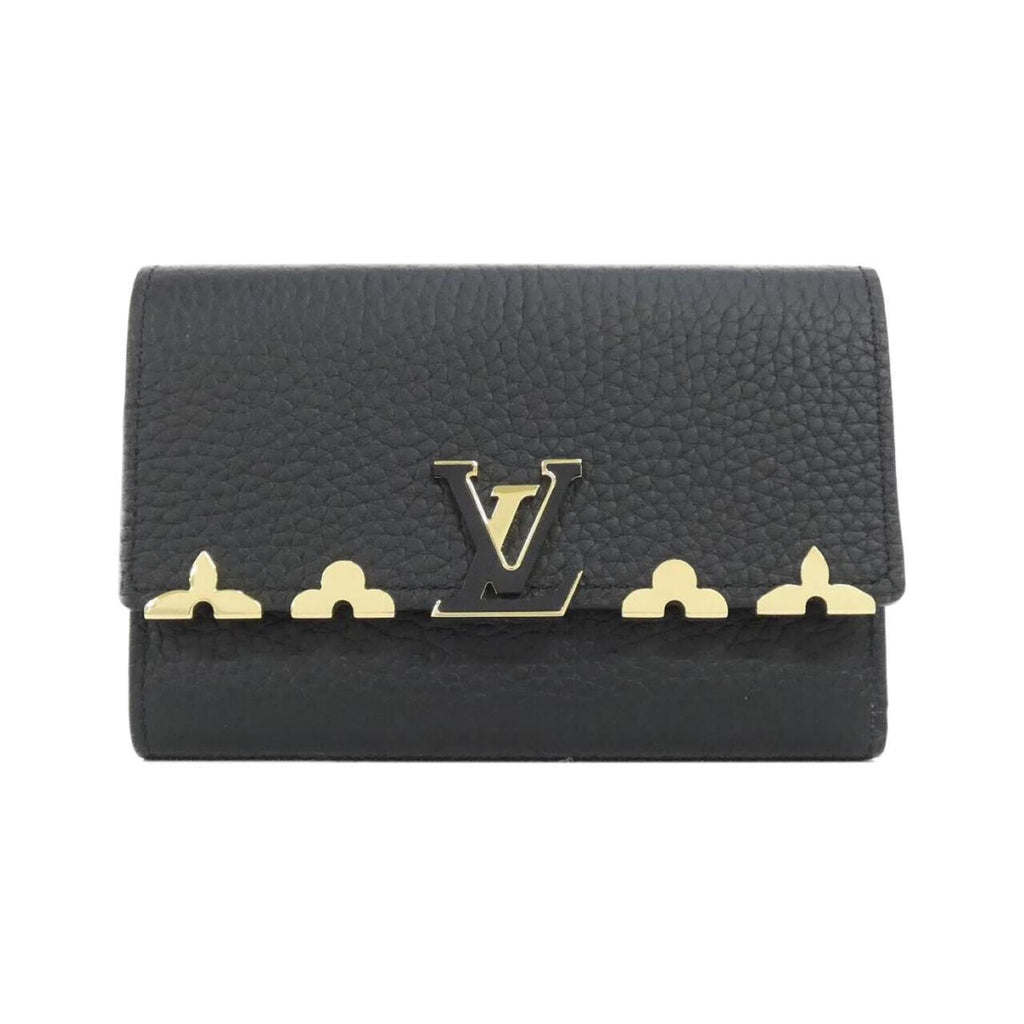 Louis Vuitton Black Leather Wallet (Tri-Fold)