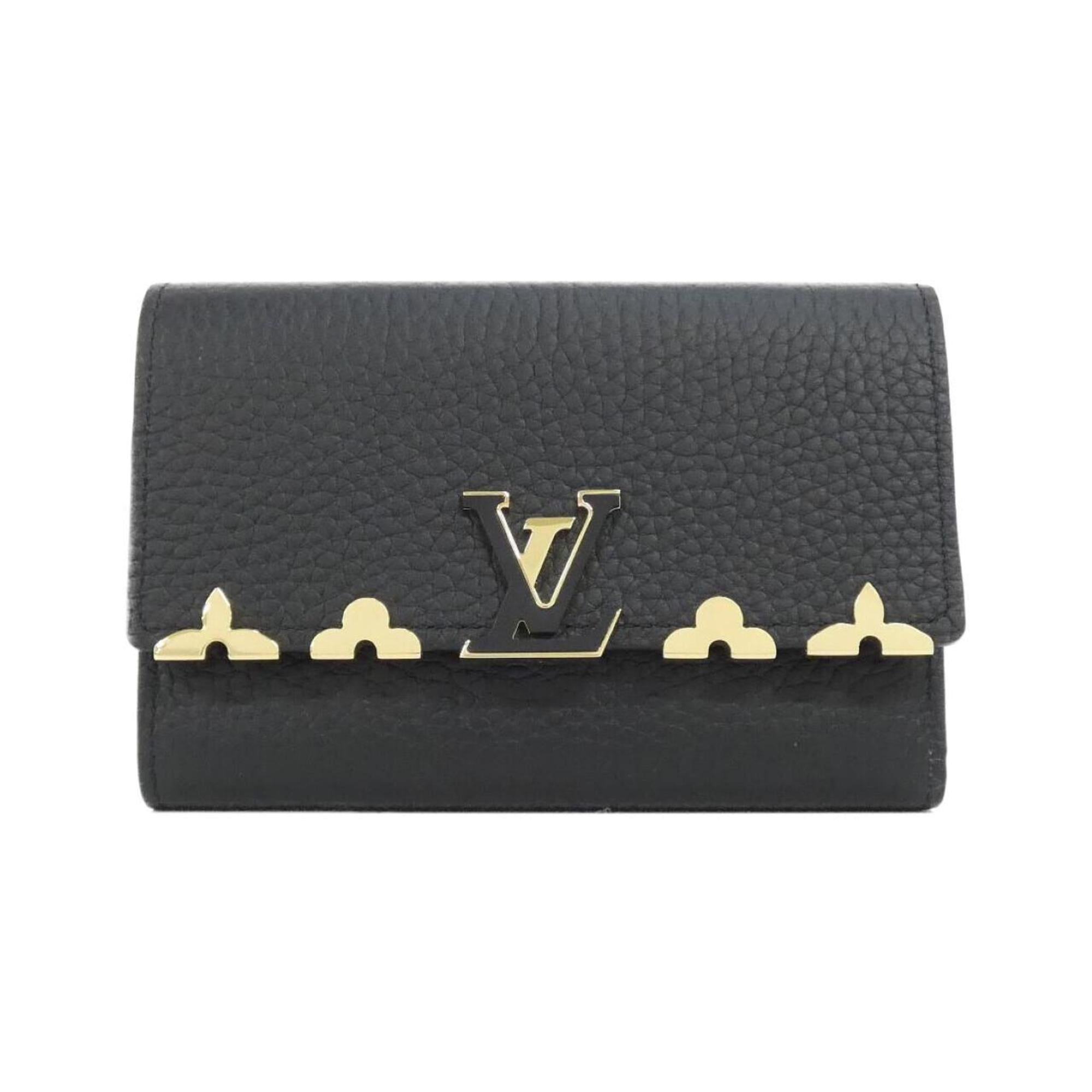 Louis Vuitton Black Leather Wallet (Tri-Fold)