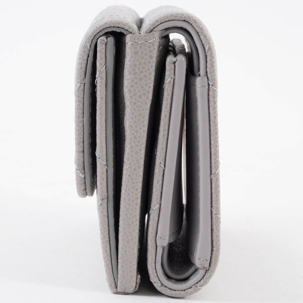 Chanel Grayish Leather Wallet (Tri-Fold)