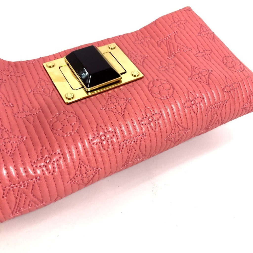 Louis Vuitton Pink Rose Leather Clutch Bag