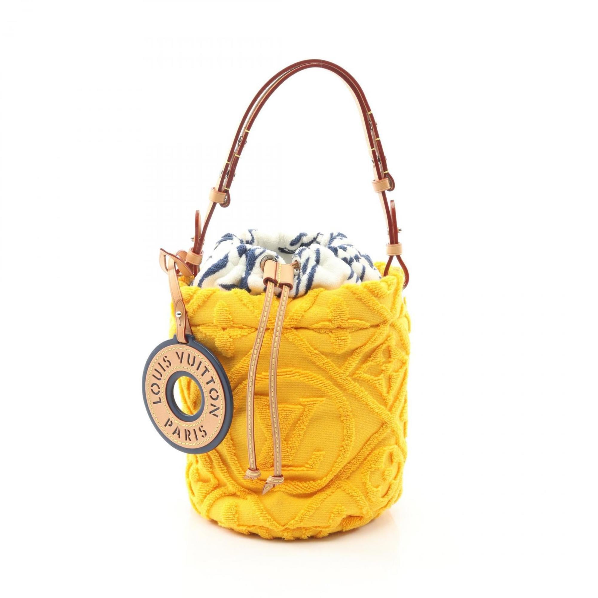 Louis Vuitton Brown Orange Leather Pile Fabric Shoulder Bag