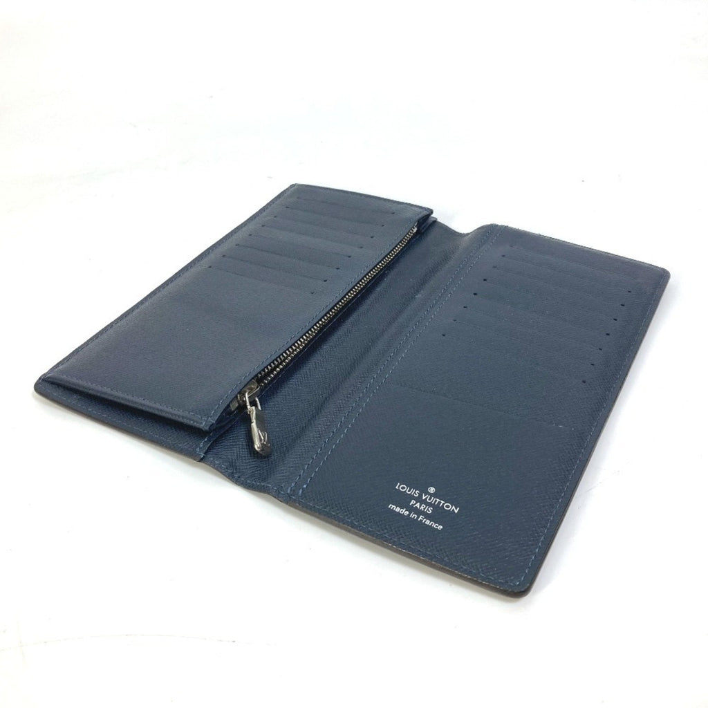 Louis Vuitton Taiga Blue Navy Taiga Leather Long Wallet