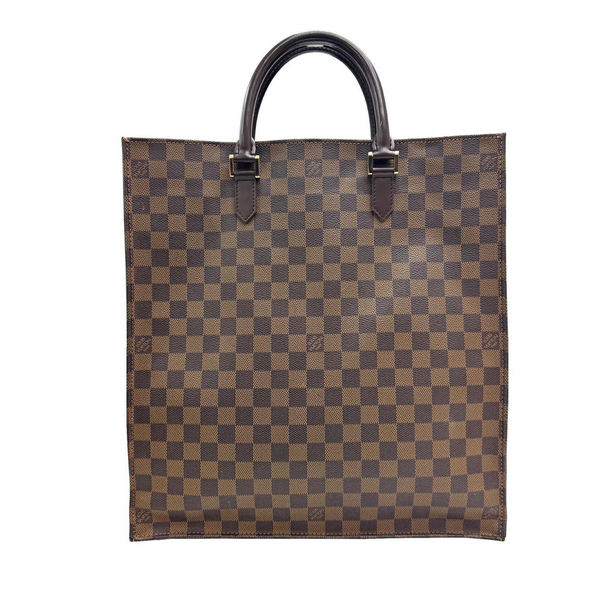 Louis Vuitton Damier Brown Ebene Damier Canvas Leather Handbag