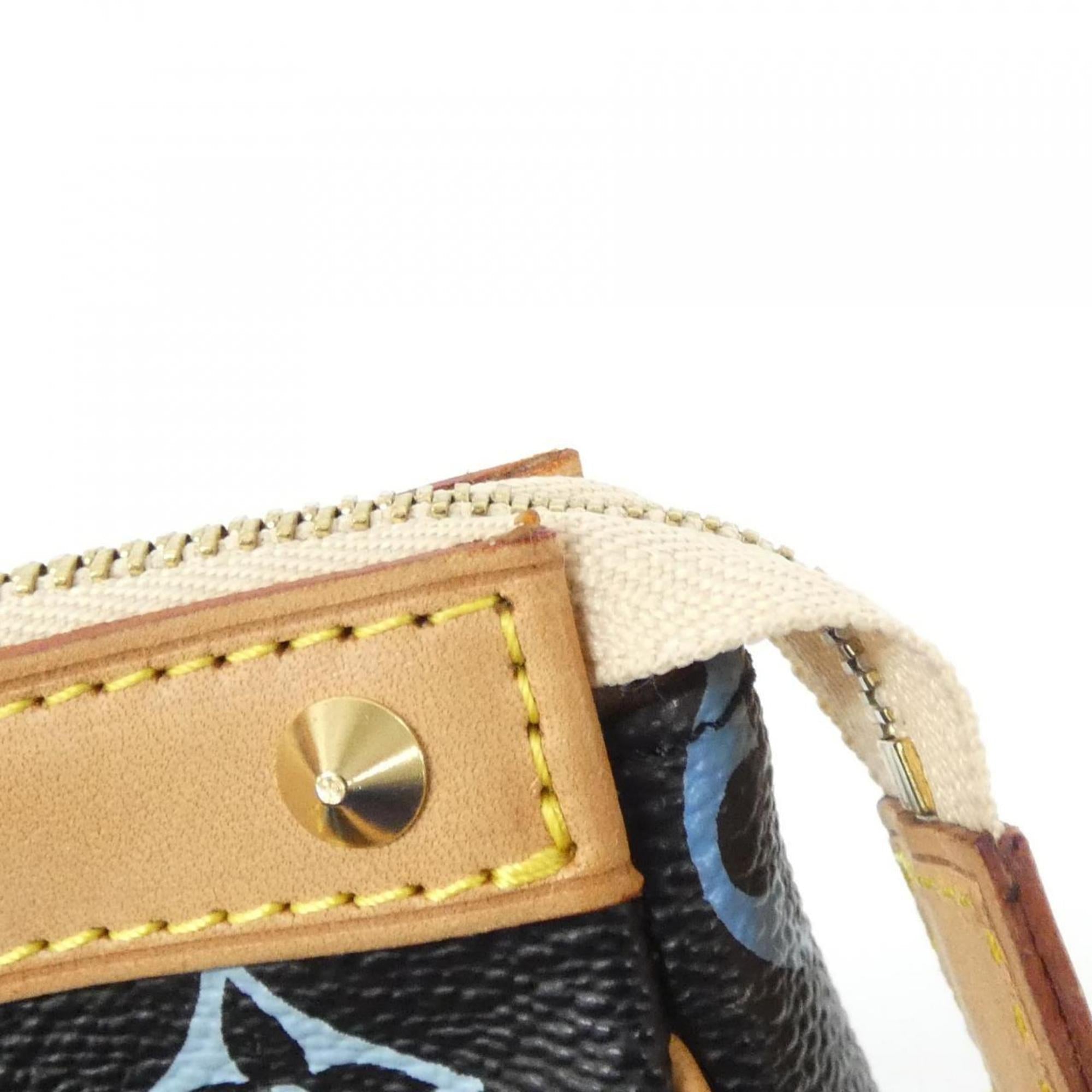 Louis Vuitton Black Multi-Color Coated Canvas Pochette Pouch