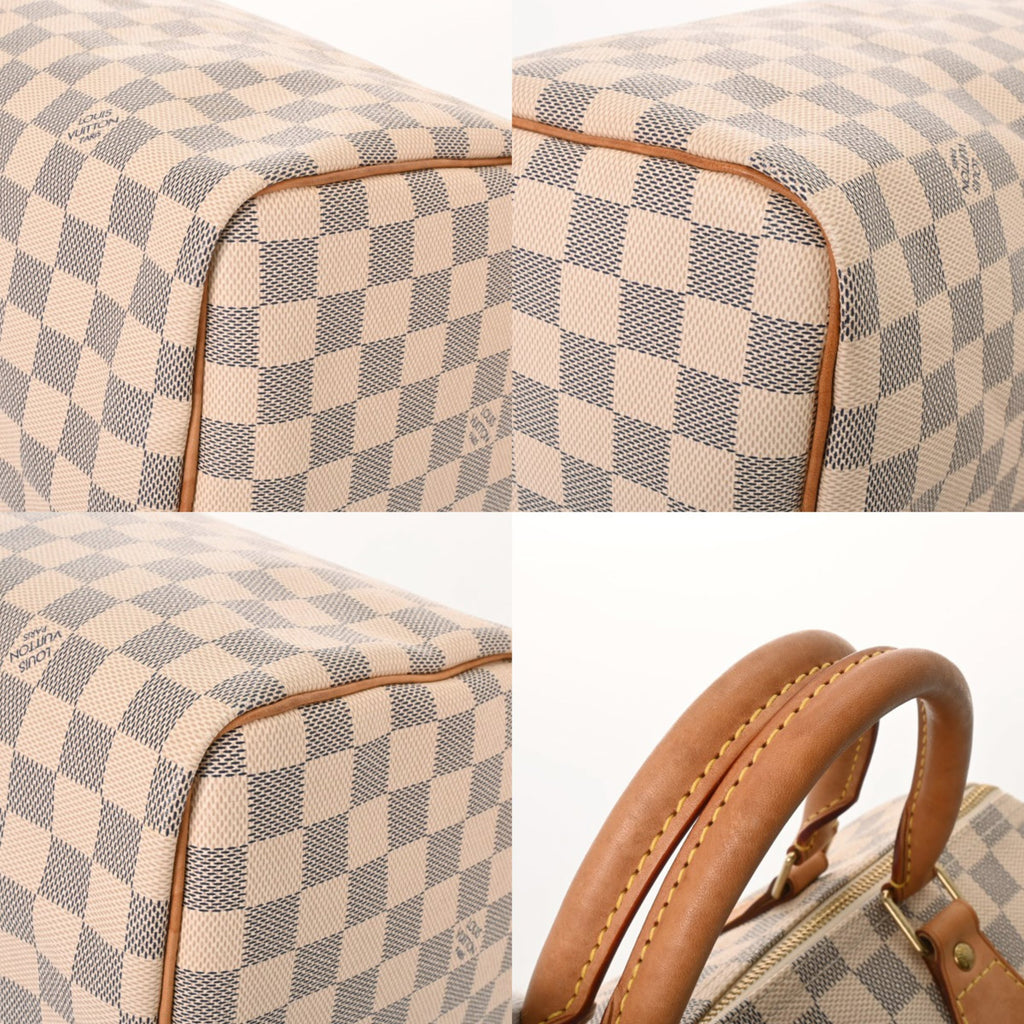 Louis Vuitton White Damier Azur Canvas Handbag