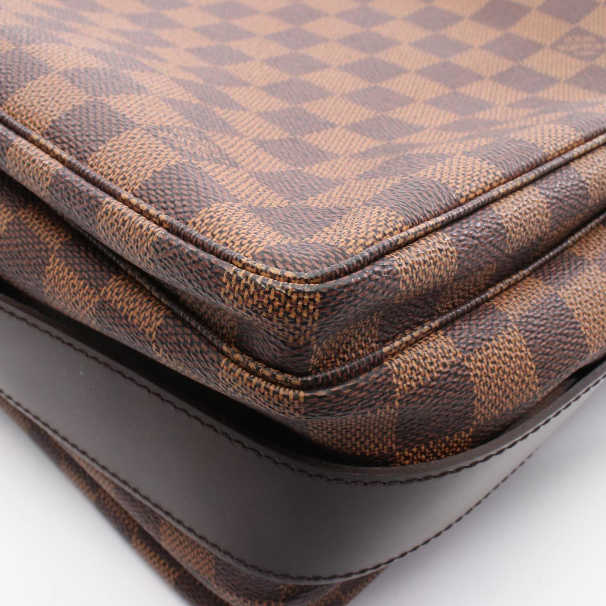 Louis Vuitton Brown Damier Canvas Ebene Coated Canvas Leather Shoulder Bag