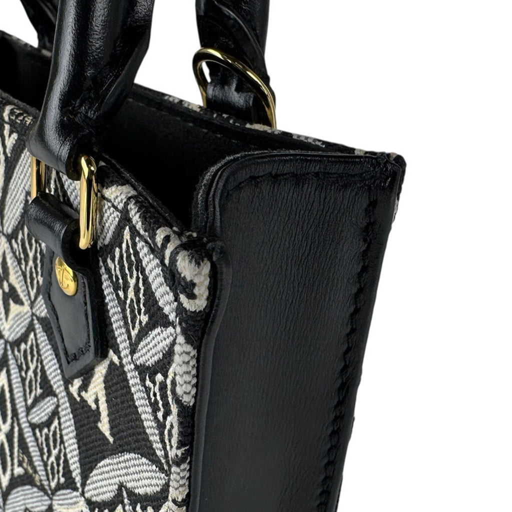 Louis Vuitton Black Canvas Leather Handbag Shoulder Bag