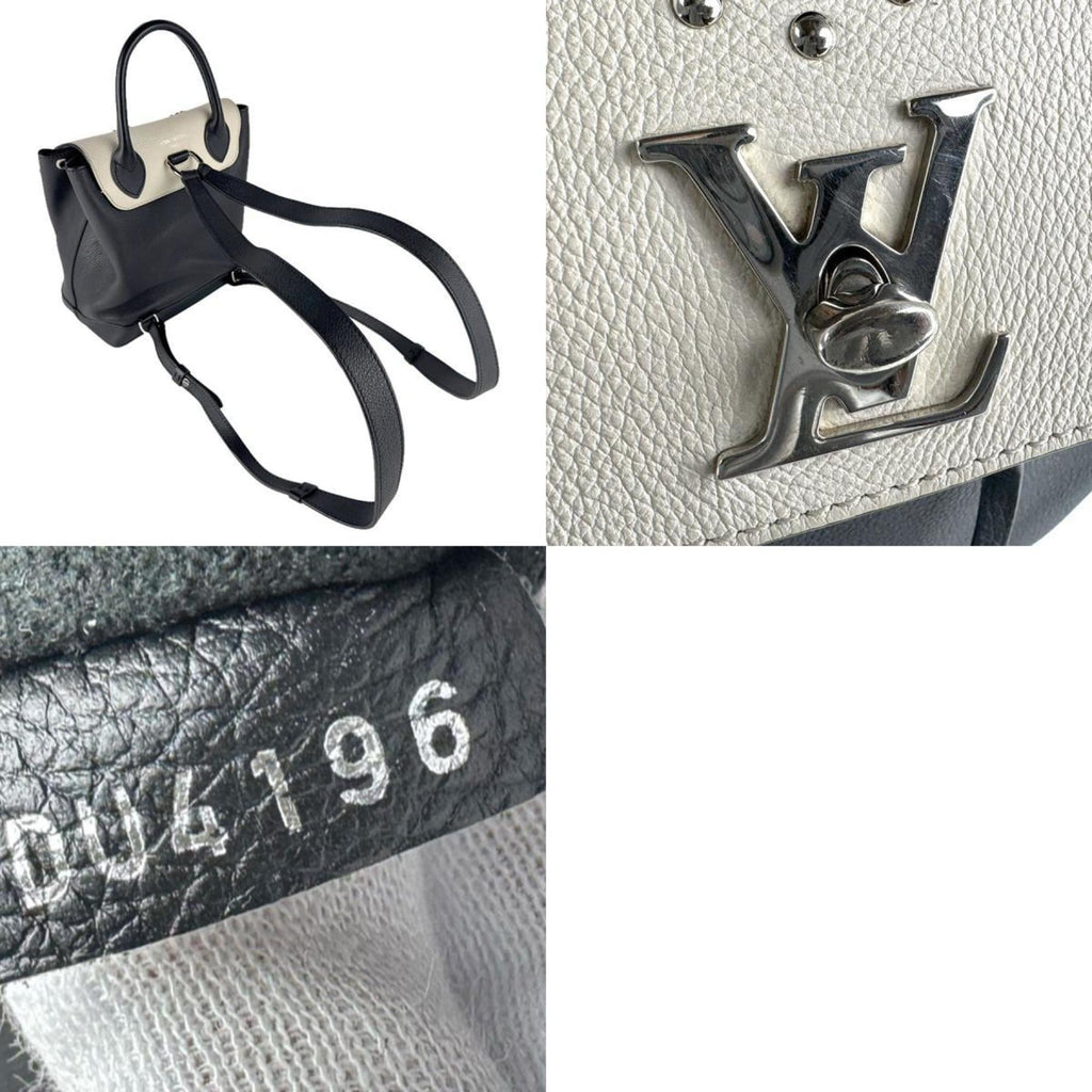 Louis Vuitton Black Off-White Leather Backpack