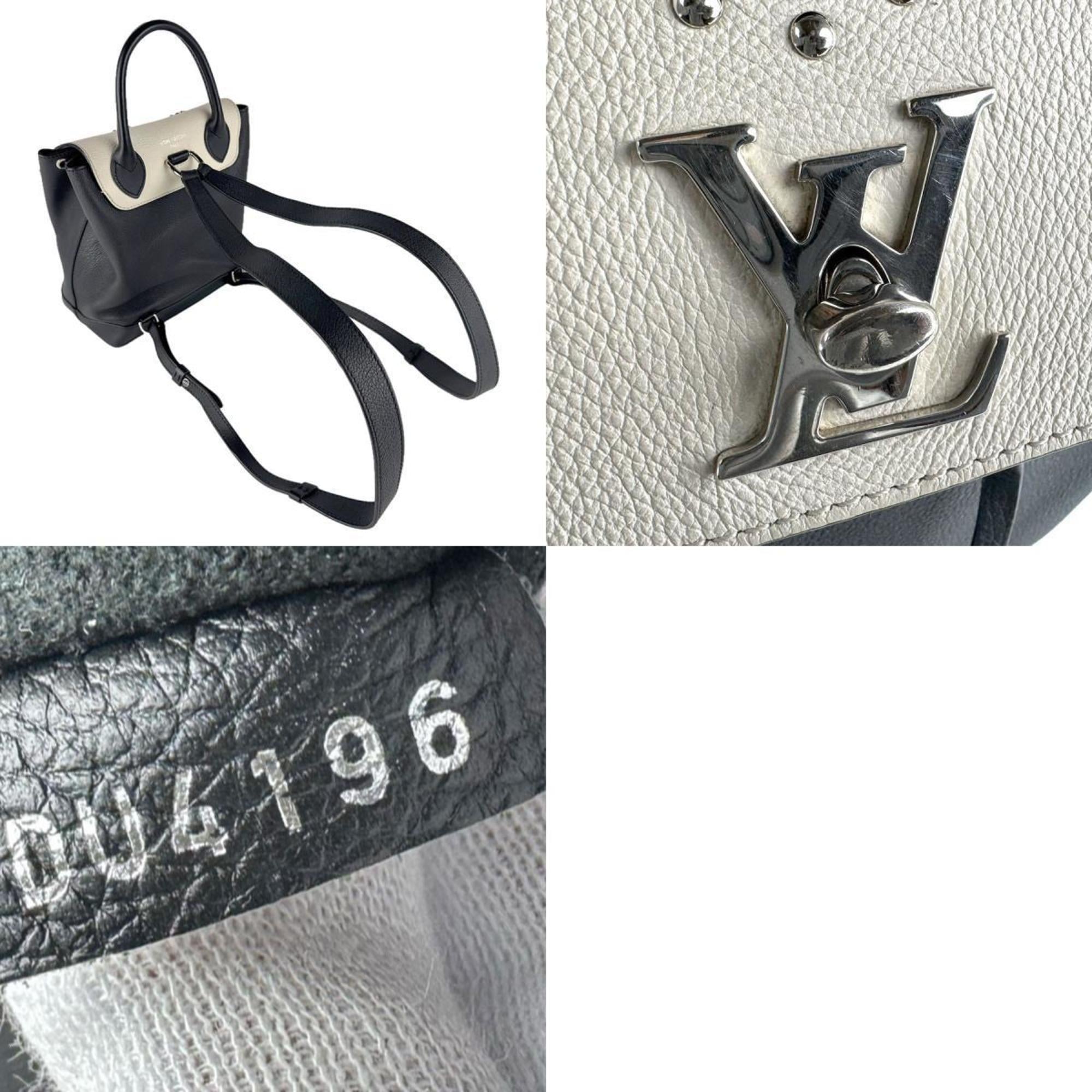Louis Vuitton Black Off-White Leather Backpack