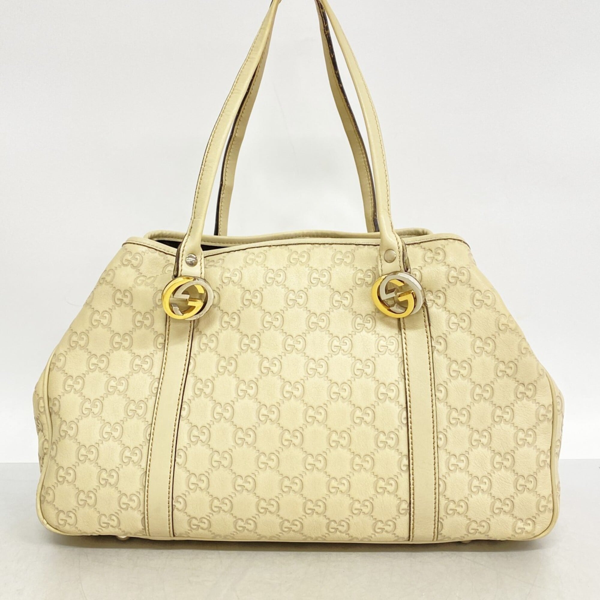 Gucci Beige Leather Tote Bag (Pre-Owned)