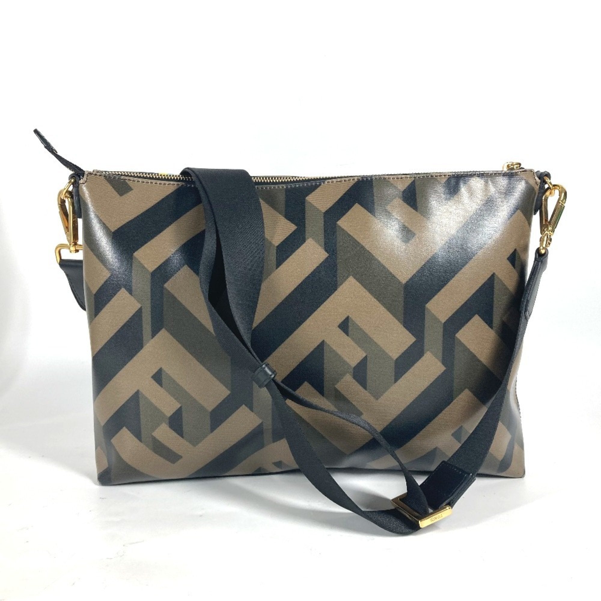 Fendi Brown Multi-Color Pvc Shoulder Bag