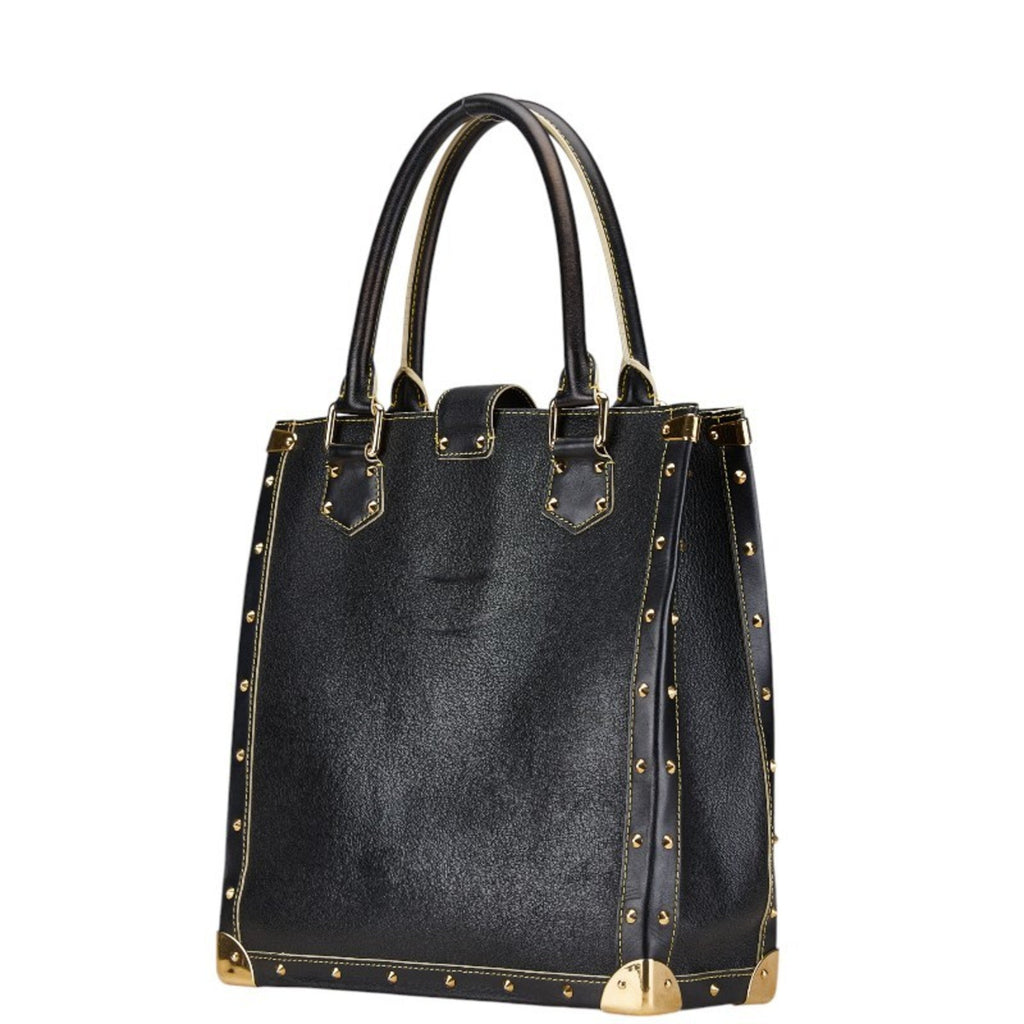 Louis Vuitton Black Noir Leather Handbag Tote Bag