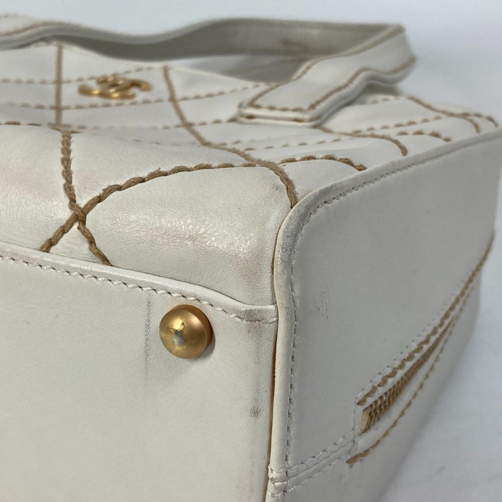 Chanel White Leather Handbag