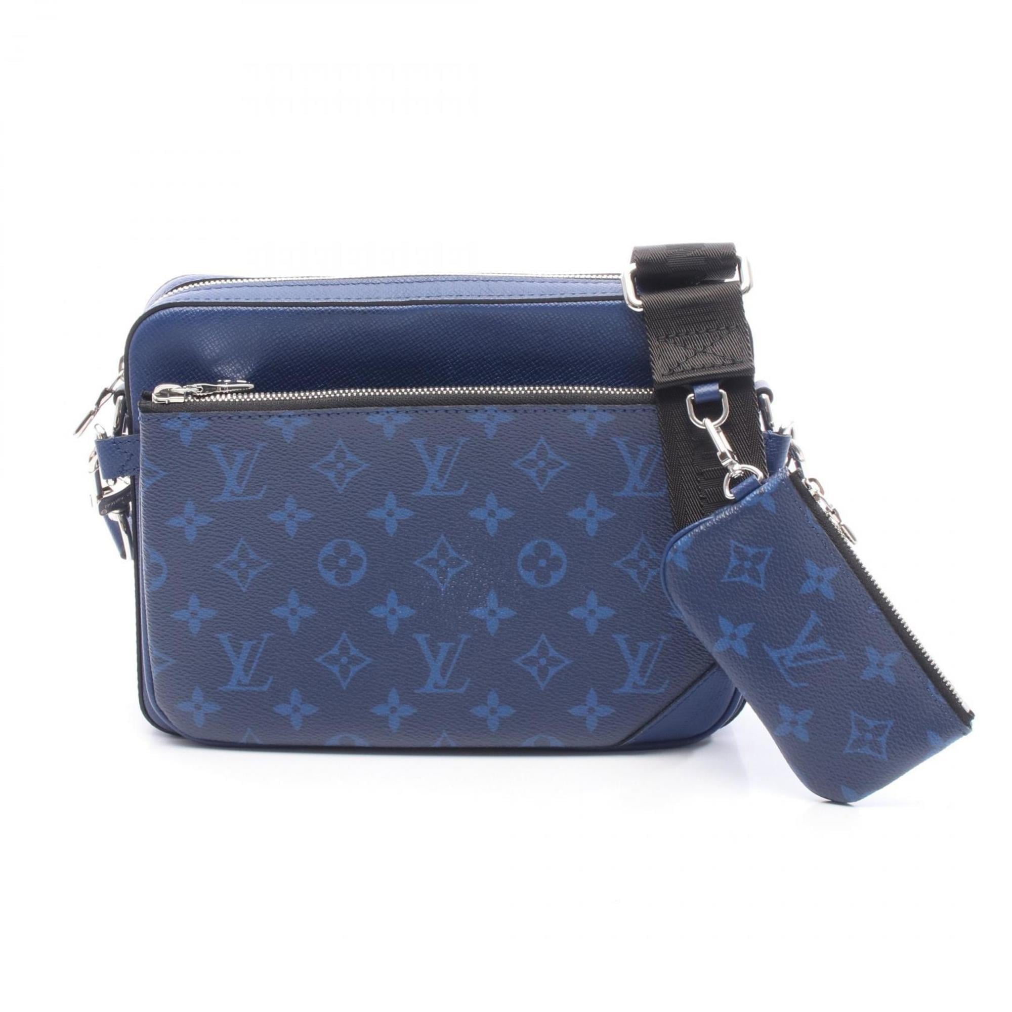 Louis Vuitton Blue Cobalt Taigarama Leather Shoulder Bag
