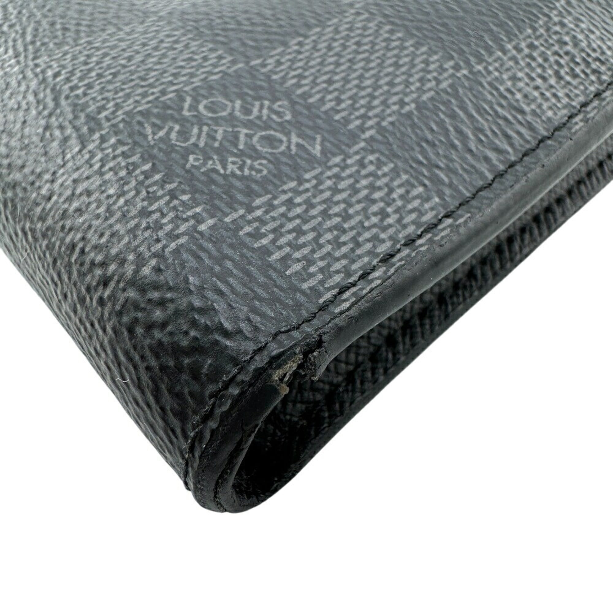 Louis Vuitton Black Gray Leather Wallet