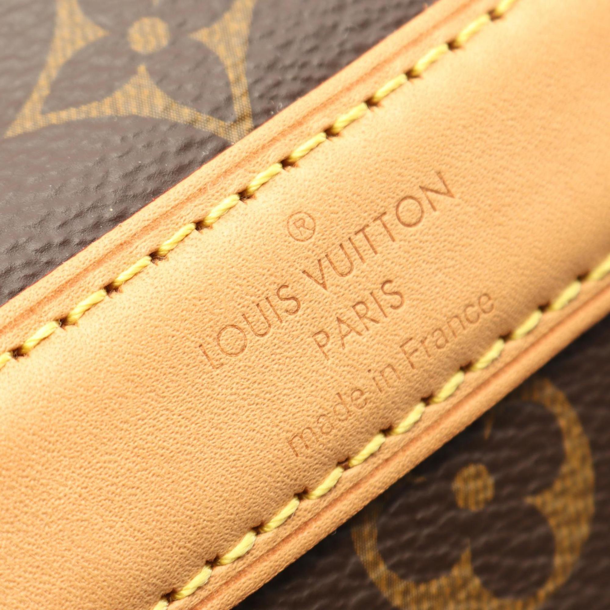 Louis Vuitton Brown Monogram Coated Canvas Leather Boston Bag