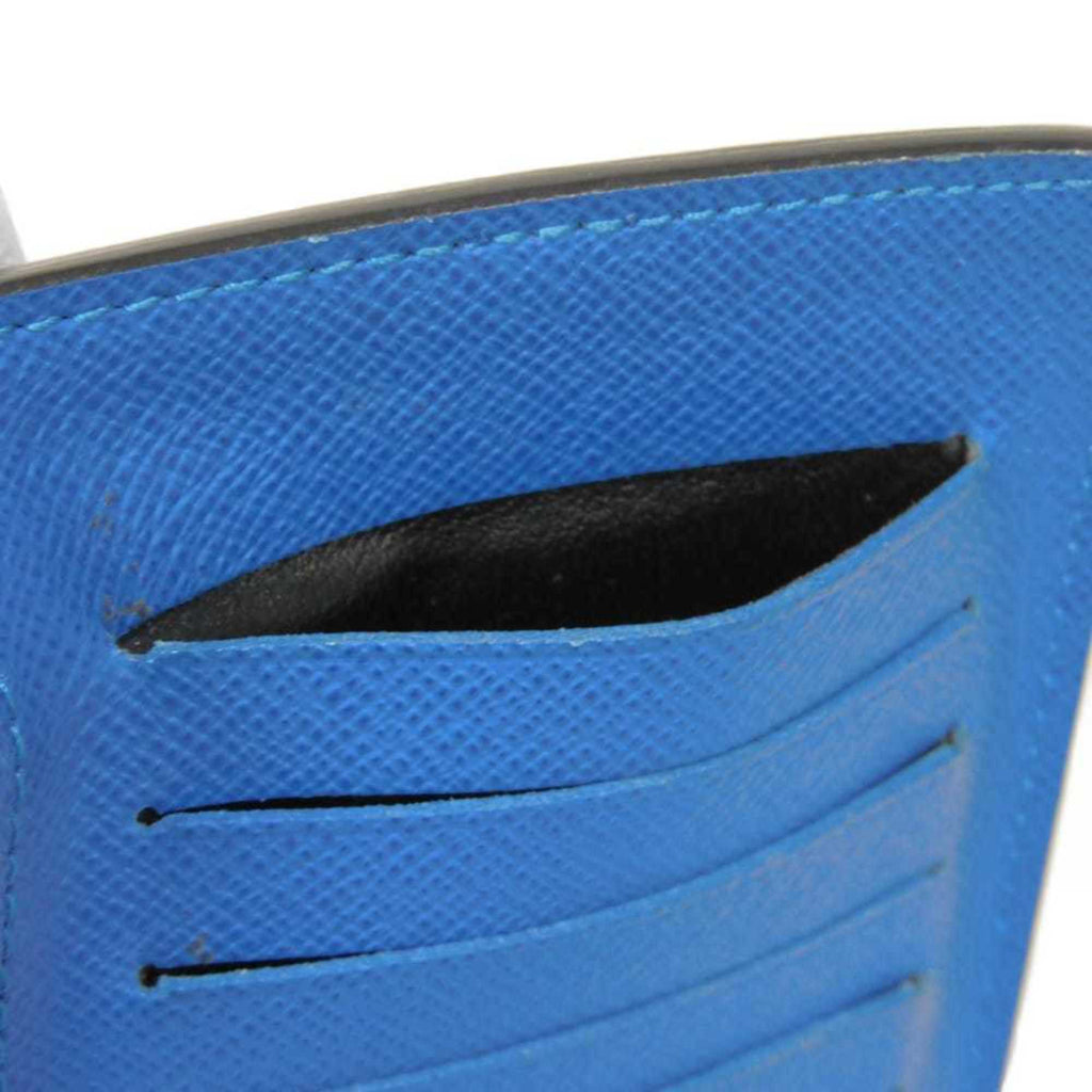 Louis Vuitton Black Blue Noir Taiga Leather Long Wallet