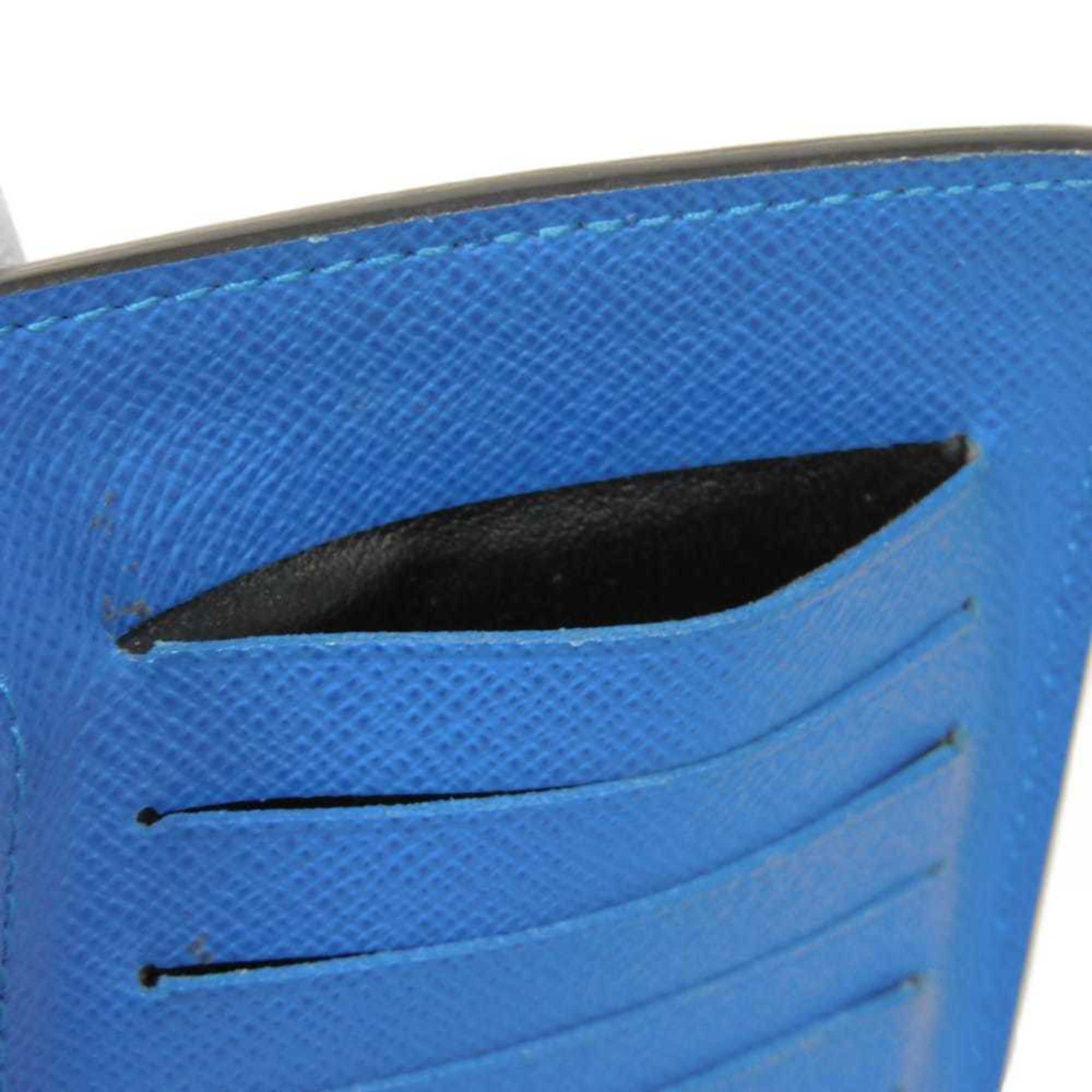 Louis Vuitton Black Blue Noir Taiga Leather Long Wallet