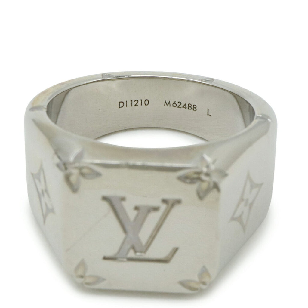Louis Vuitton Silver Metal Band Ring