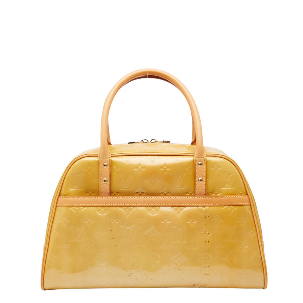 Louis Vuitton Beige Yellow Patent Leather Boston Bag Handbag