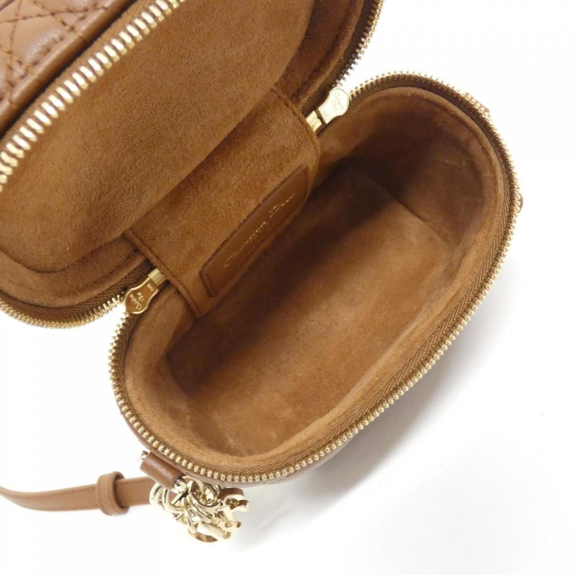 Christian Dior Leather Handbag Vanity Bag (Pre-Owned)