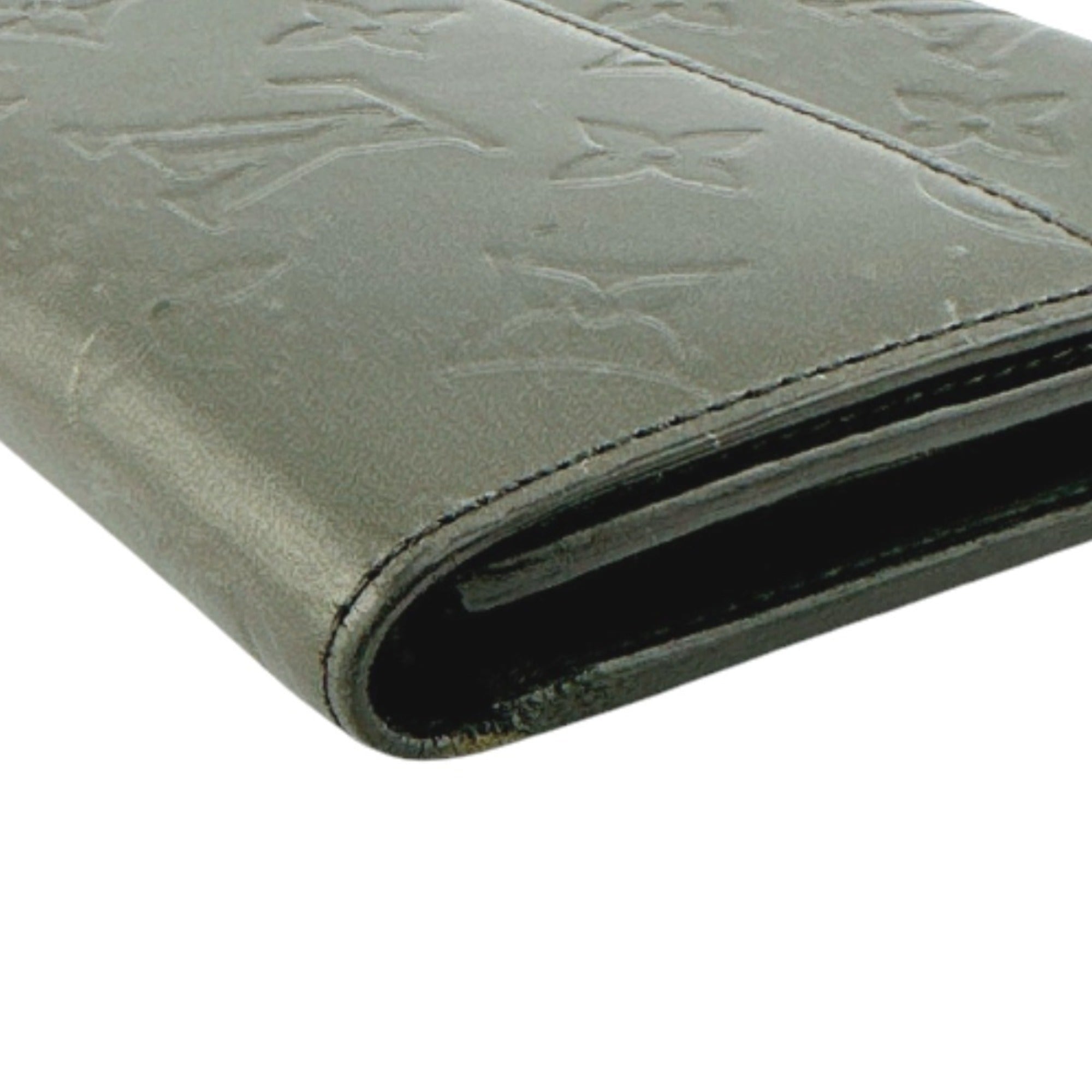 Louis Vuitton Monogram Mat Black Noir Monogram Mat Wallet (Tri-Fold)