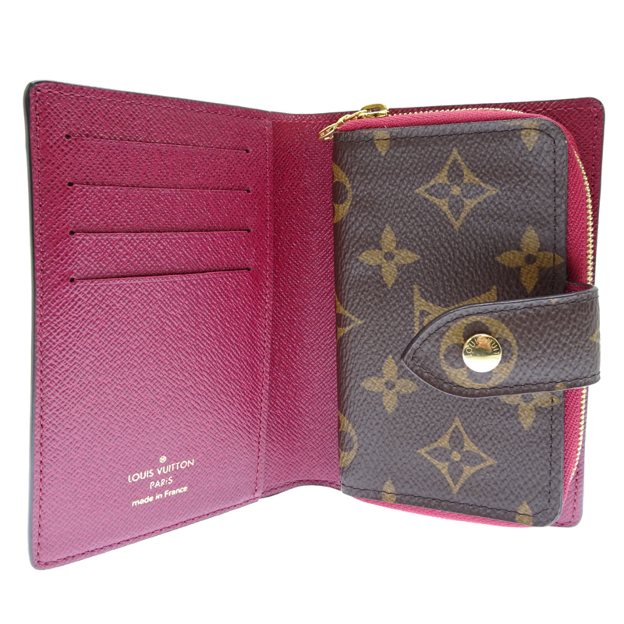Louis Vuitton Brown Fuchsia Pink Monogram Monogram Leather Wallet
