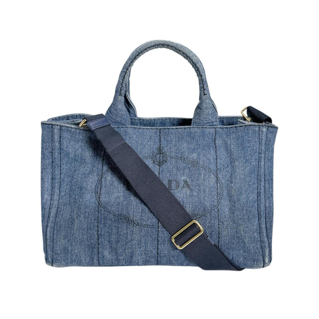 Prada Blue Denim Tote Bag