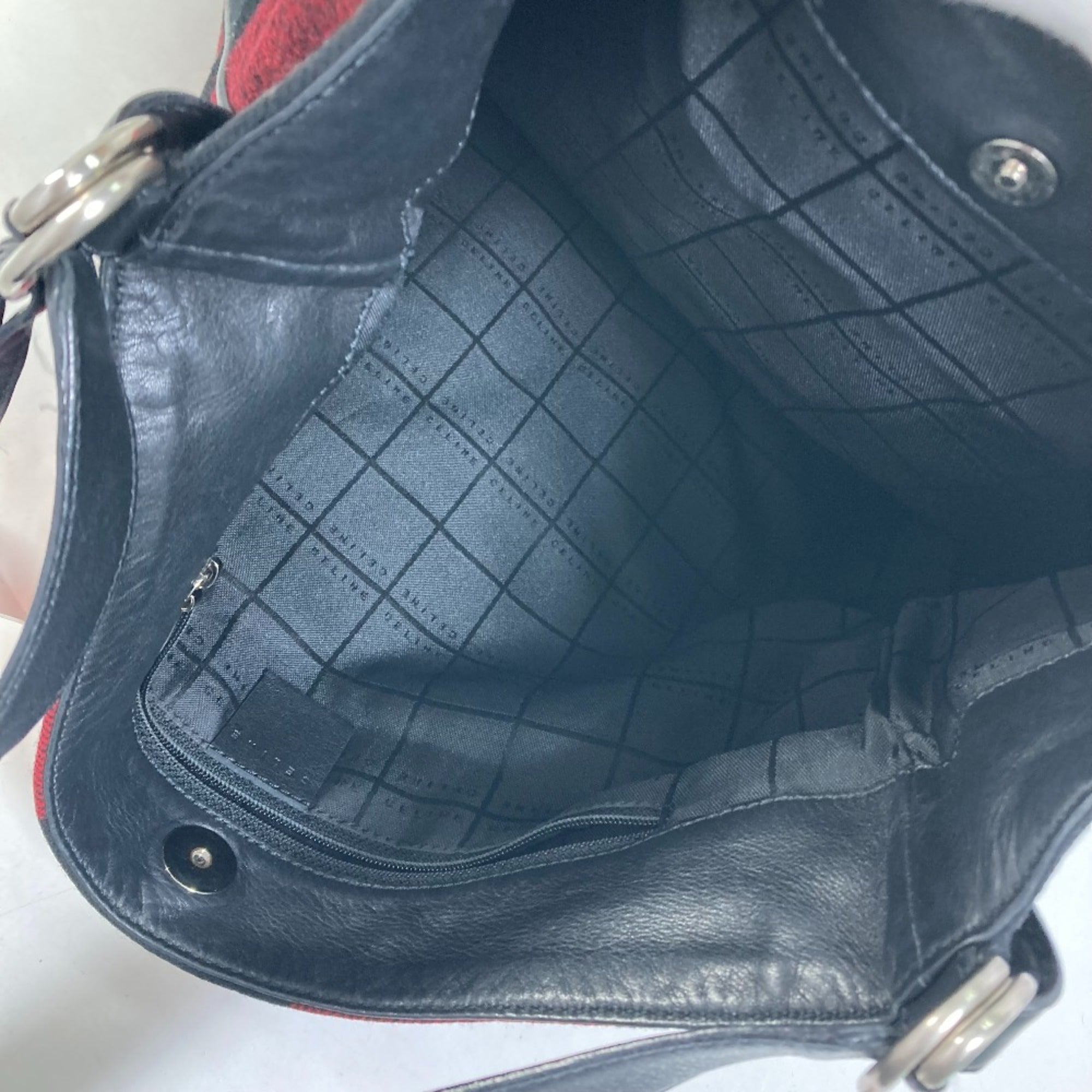 Celine Red Cotton Shoulder Bag