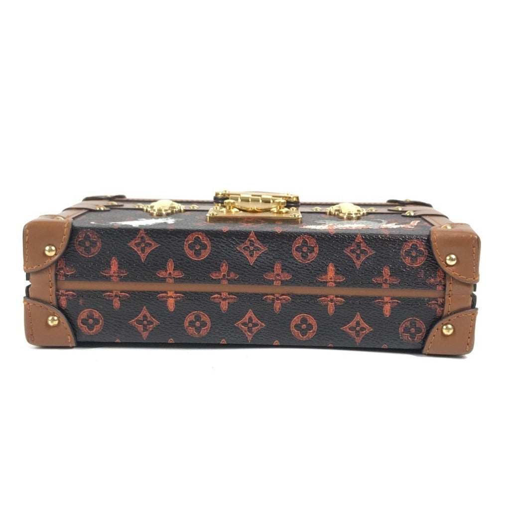 Louis Vuitton Brown Red Color Monogram Canvas Clutch Bag Shoulder Bag
