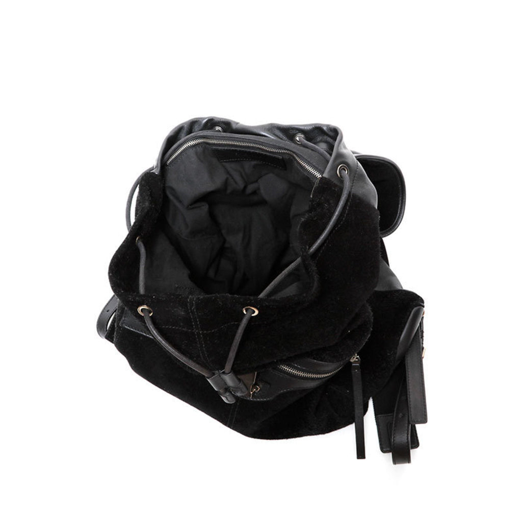 Balenciaga Black Leather Suede Backpack