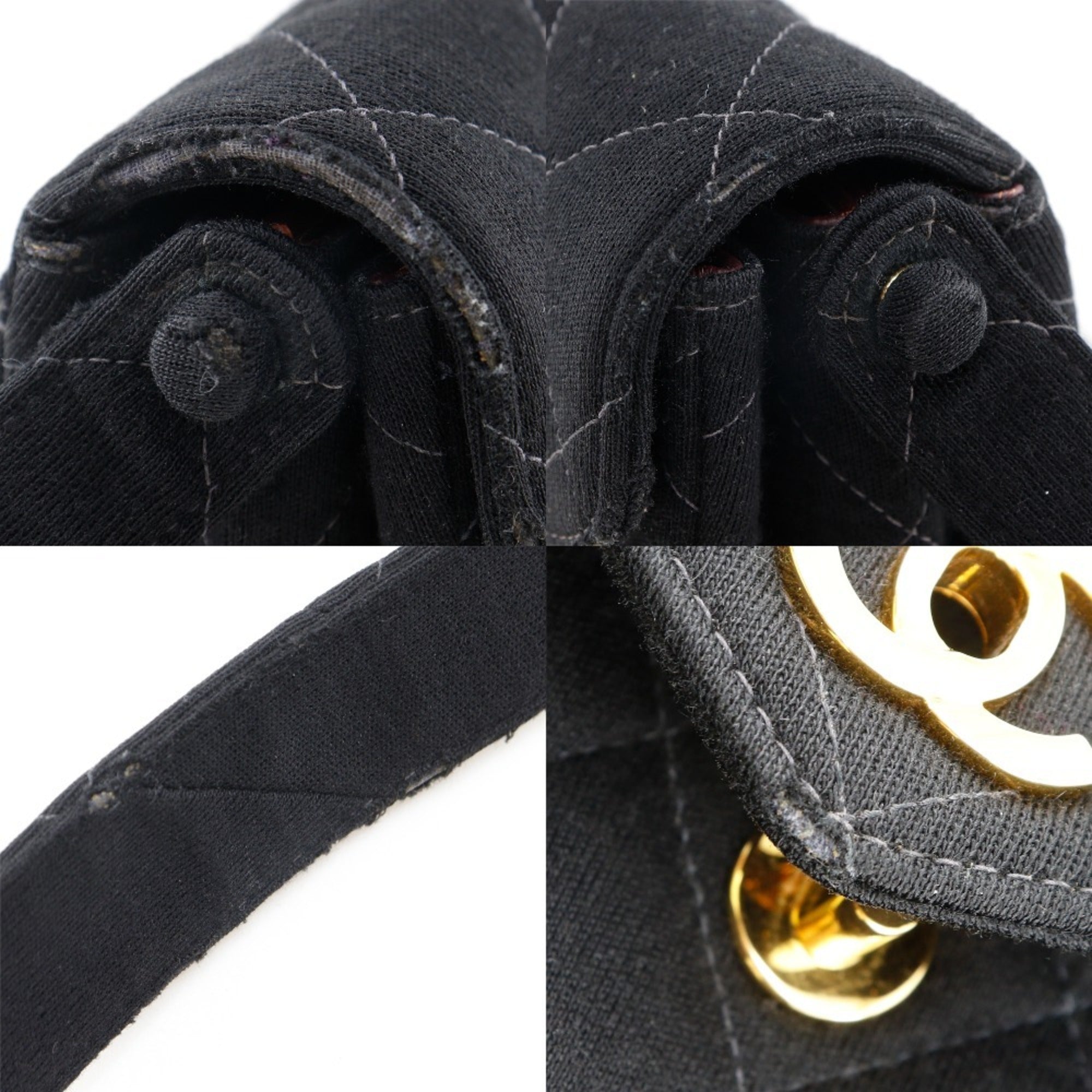 Chanel Black Cotton Shoulder Bag