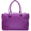 Bottega Veneta Purple Leather Boston Bag Handbag Tote Bag