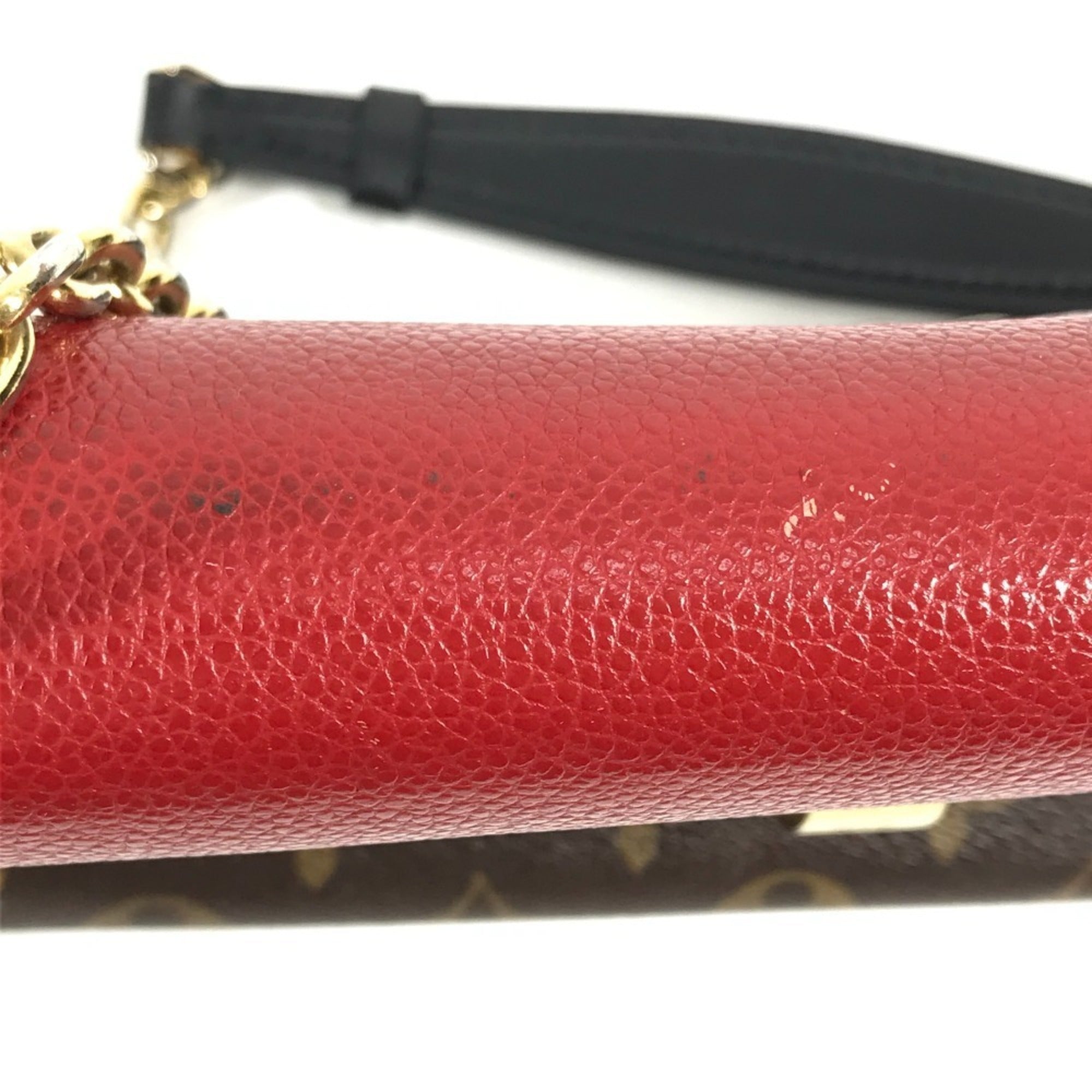 Louis Vuitton Brown Red Color Monogram Pochette Shoulder Bag