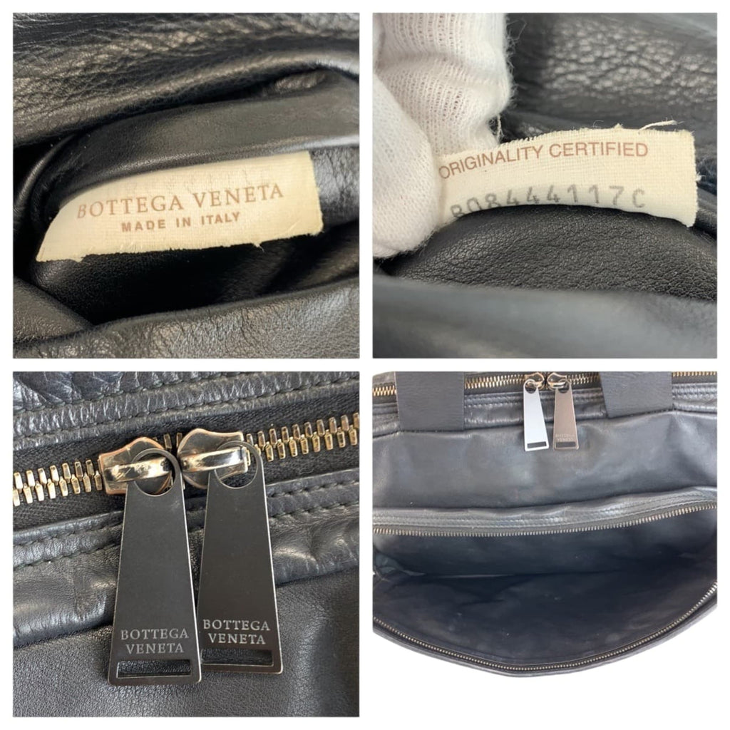 Bottega Veneta Black Leather Briefcase Shoulder Bag