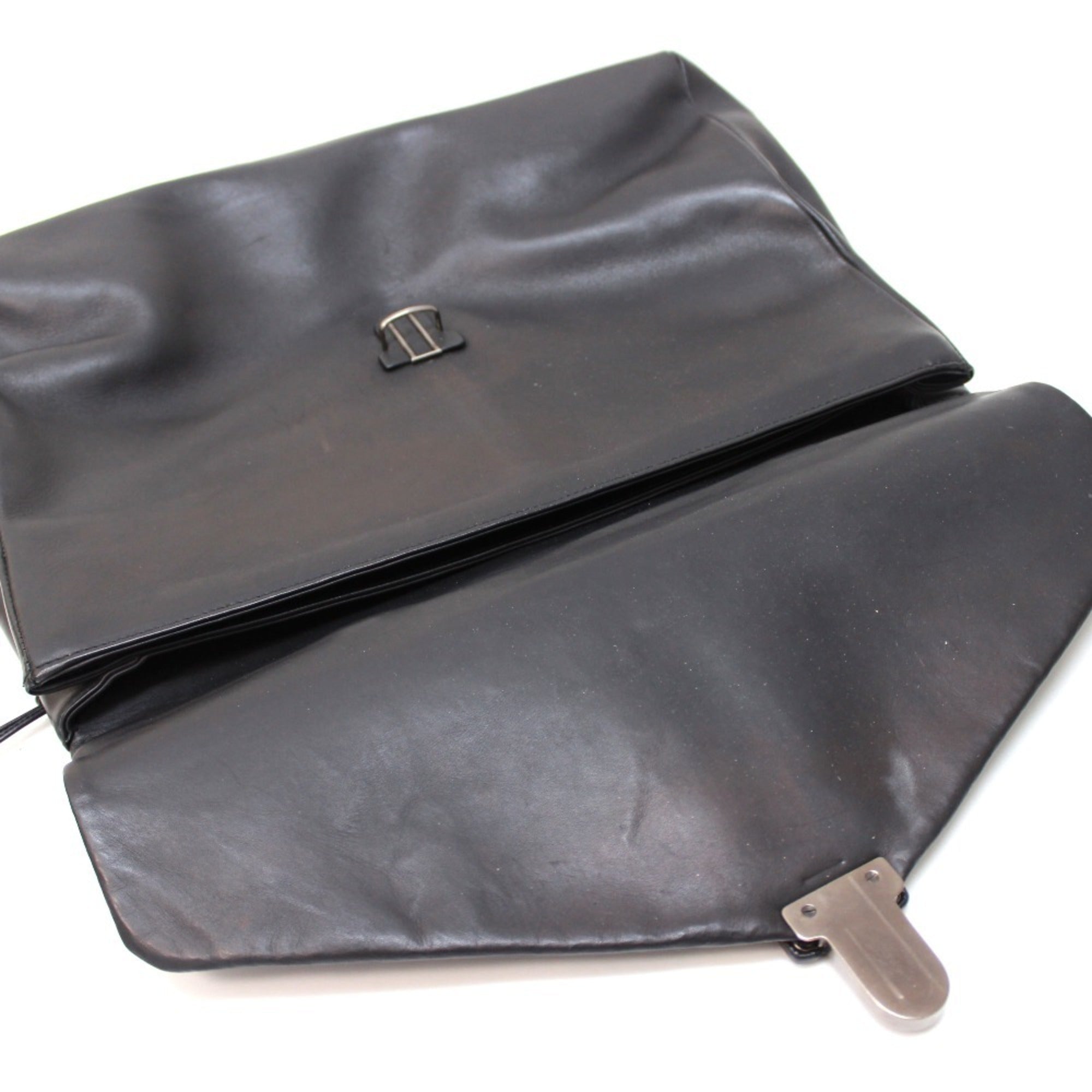 Bottega Veneta Black Leather Briefcase Handbag Tote Bag