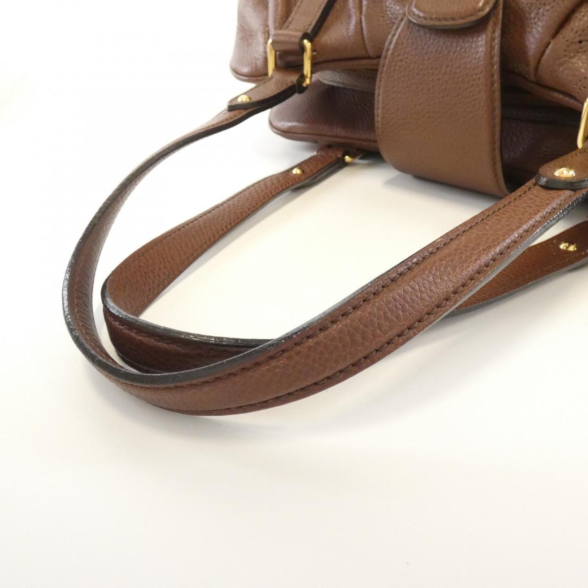 Louis Vuitton Mahina Cognac Leather Shoulder Bag
